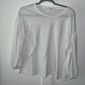 CJLA White Ballon Sleeve top